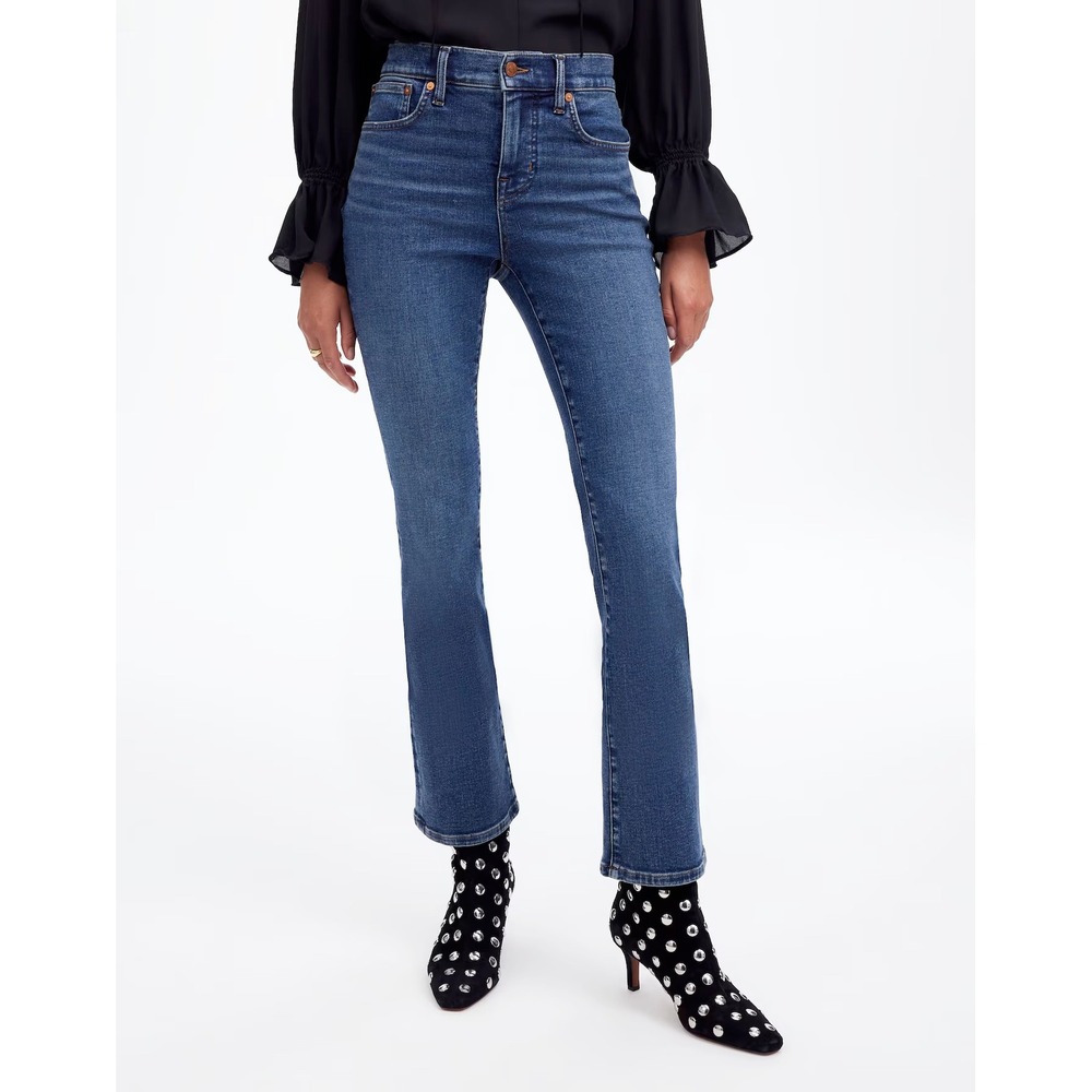 NWT Madewell Kick Out Crop Jeans Lenoir Wash Super Stretch 28 Spring Casual